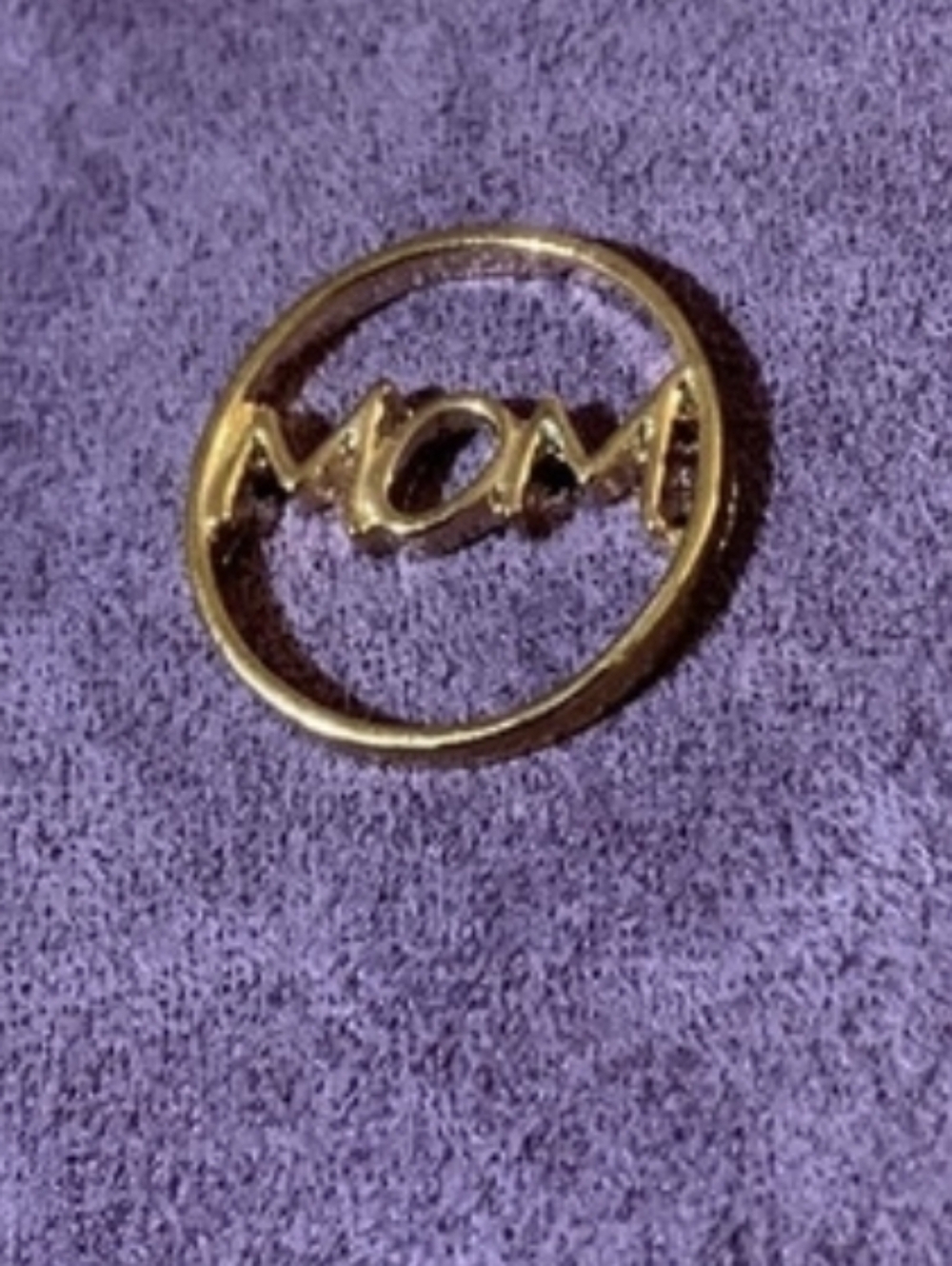 Gold-tone 'MOM' Decorative Plate Accent For Floating Lockets